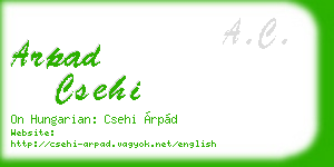 arpad csehi business card